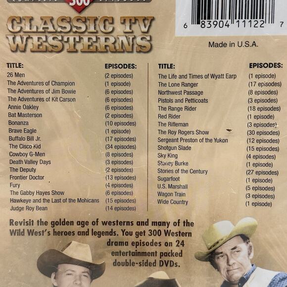 Classic TV Westerns - Collectors Edition (DVD, 2008, 24-Disc Set) 300 NEW SEALED - Picture 5 of 6